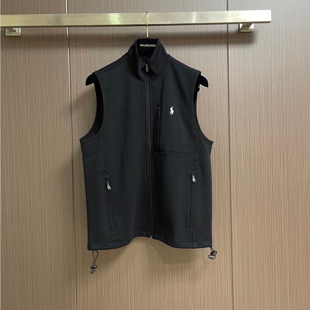 Polo by Ralph Lauren Black Sleeveless Zip Vest with Logo